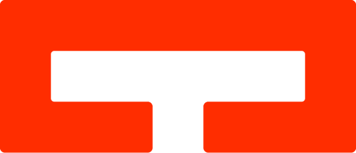 an image of the letter T created from the negative space of a red border