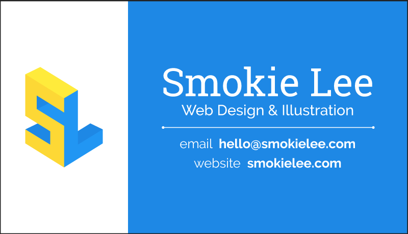 business card for Smokie Lee, web designer and illustrator